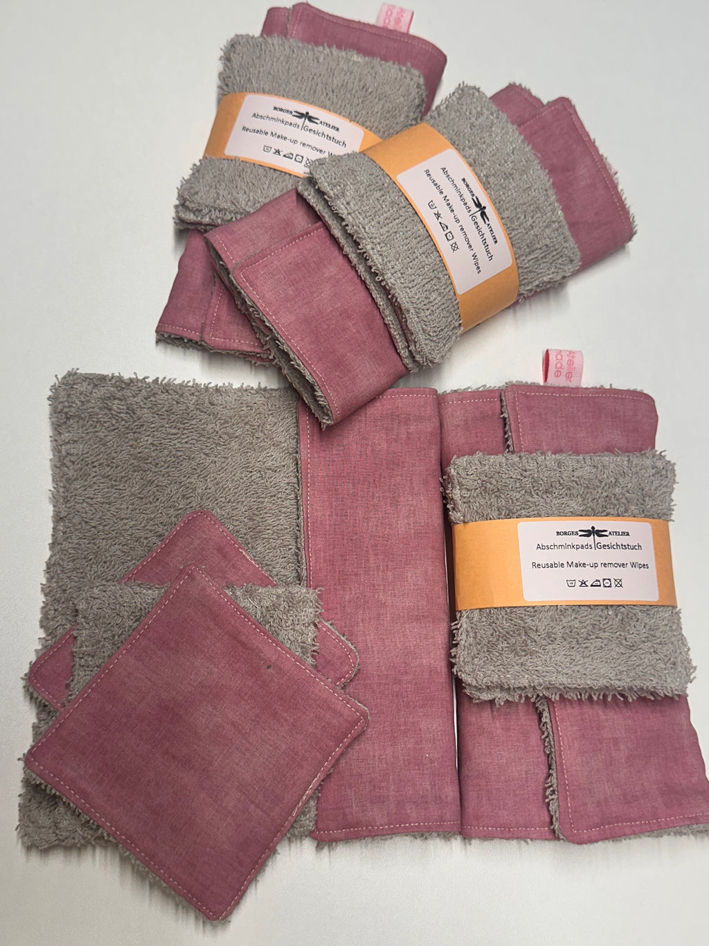 Reusable Make-Up Remover & Towel "Dark Pink"